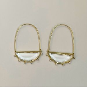 Anthropologie clear crescent hoop earrings